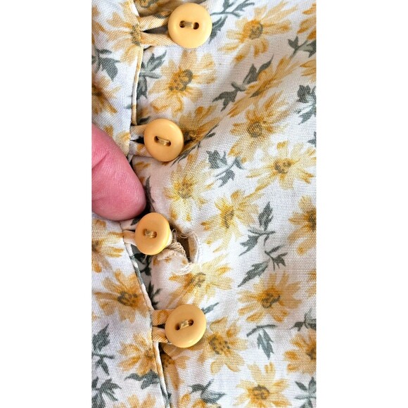 VTG 90s Yellow Floral Express Maxi Half Button Front Slit Rayon Size XL * - Picture 8 of 8
